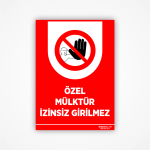 Özel Mülktür Girilmez Levhası - Görsel 2
